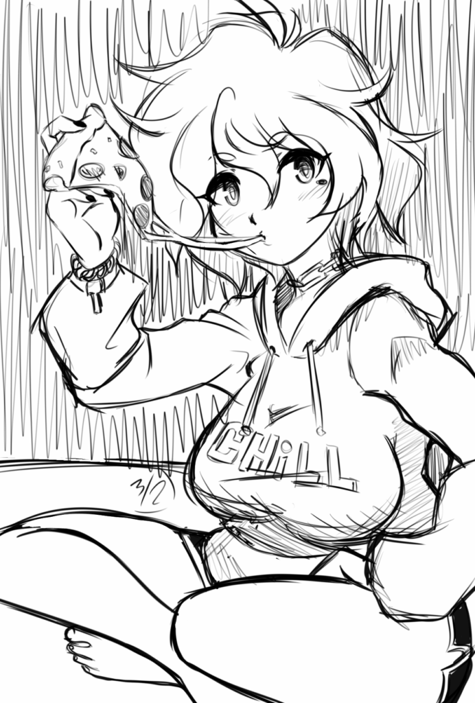 Cozy feasting on her preferred prey