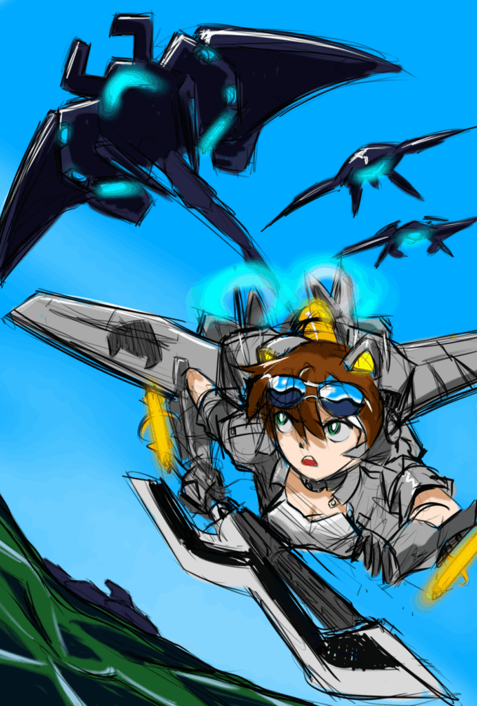 Tomcat in combat with Type-RAY drones